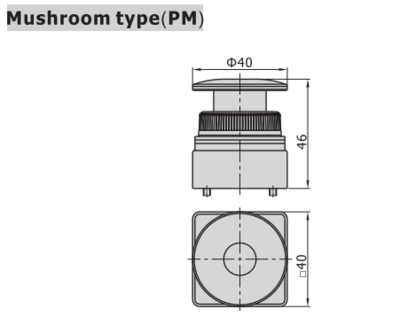 CM3PMS05G AIRTAC MANUAL VALVES, CM3 SERIES MUSHROOM TYPE COMPACT 3 WAY 2 POSITION N.C, M5 PORTS GREEN BUTTON
